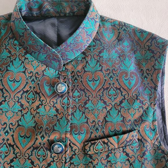 Mens Hike Wedding Waistcoat Nehru Jacket Asian Indian Pakistani Size 42 - Picture 10 of 13